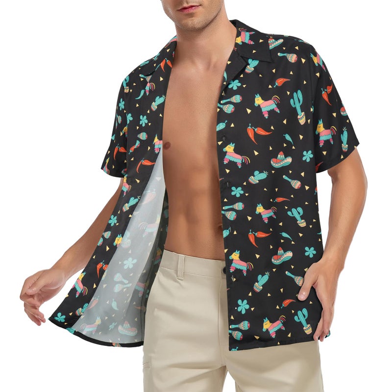 Zando Funny Mexican Shirts for Men Short Sleeve Button Down Hawaiian Shirt Tropical Cinco De Mayo Shirt Beach Vacation Fiesta Shirt Costume Casual Cinco De Mayo Outfit Lake Blue Horse Shirt Medium - Image 5